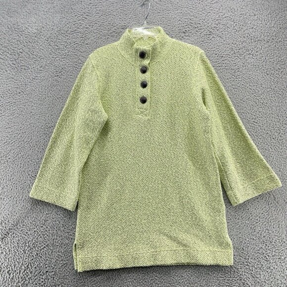 Soft Surroundings Textured Slouchy Nubby Sweater Tunic Style #25928 Green Size L - Picture 1 of 9